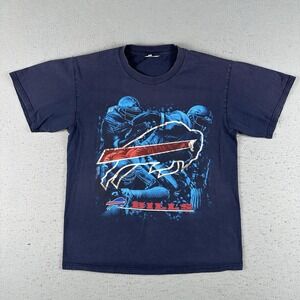 Vintage Buffalo Bills T Shirt Men's Medium Blue Nutmeg Graphic